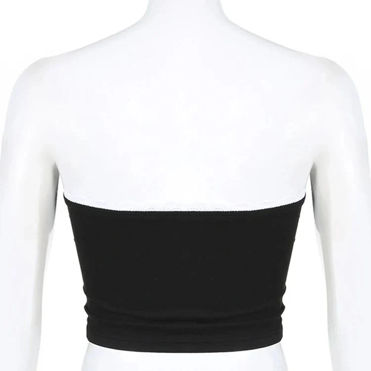 Cropped Contrast Bow Stitched Bandeau Tube Top — in alternativa