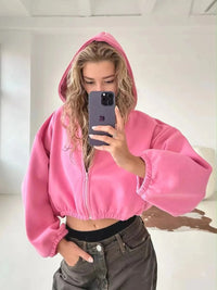Cropped Full Zip Up Hoodie — dettaglio della stampa