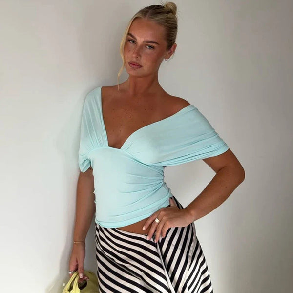 Y2K Cropped Low Cut Backless Halter Top