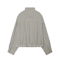 Cropped Plaid Womens Jacket Coat — dettaglio della stampa