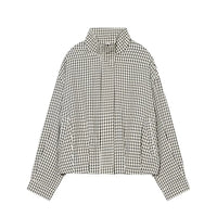 Cropped Plaid Womens Jacket Coat — vista frontale