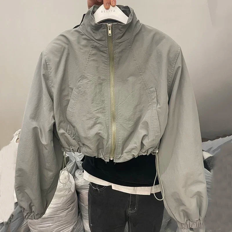 Cropped Track Jacket Coat Windbreaker — vista posteriore