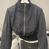 Cropped Track Jacket Coat Windbreaker — dettaglio