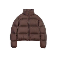 Cropped Womens Padded Puffer Jacket — vista frontale