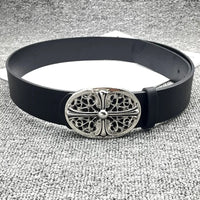 Cross Buckle Leather Belt — dettaglio