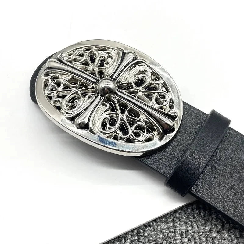 Cross Buckle Leather Belt — dettaglio della stampa
