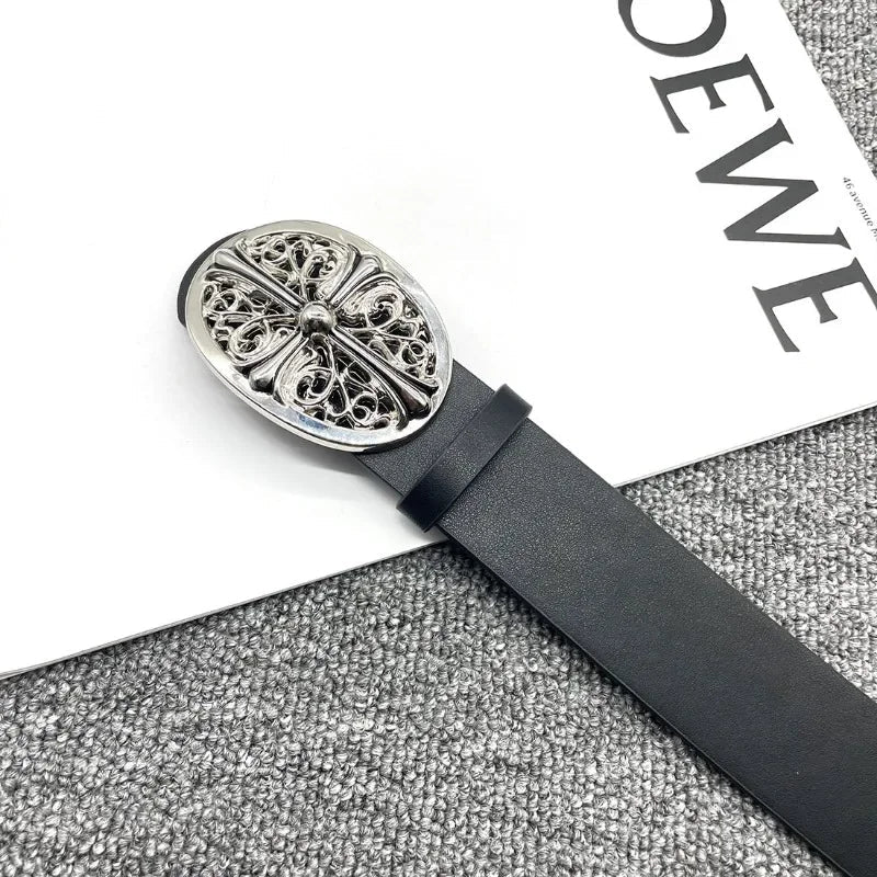 Cross Buckle Leather Belt — in alternativa