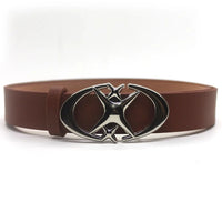 Cross Star Buckle Leather Belt — vista posteriore