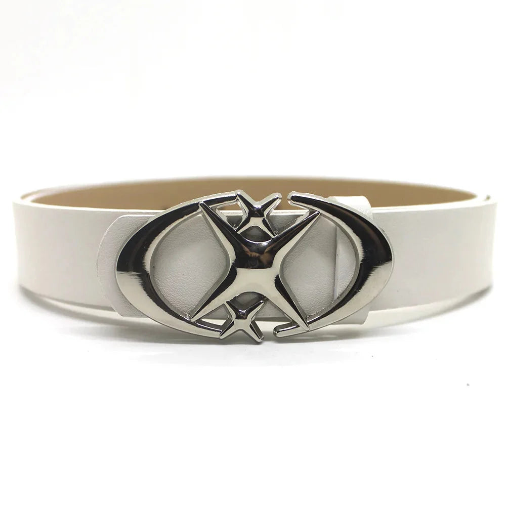 Cross Star Buckle Leather Belt — dettaglio