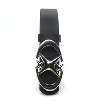Cross Star Buckle Leather Belt — dettaglio del tessuto