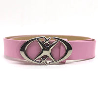 Cross Star Buckle Leather Belt — vista frontale