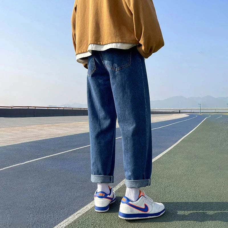 Cuffed Mid Rise Denim Jeans — vista laterale