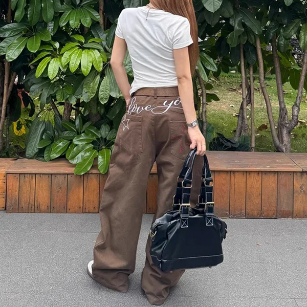 Curved Boyfriend Fit Barrel Jeans — vista frontale