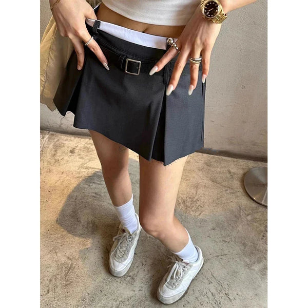 Cute Pleated Mini Skirt — vista frontale