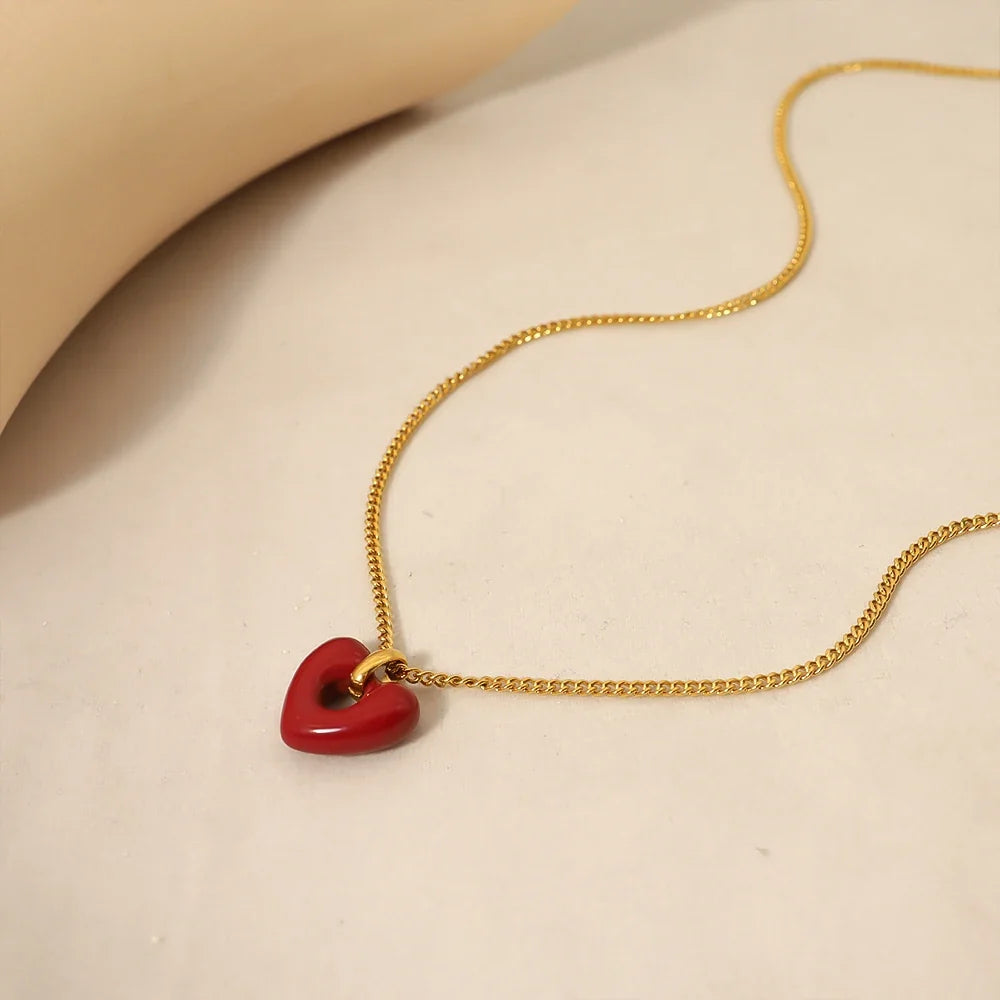 Cute Red Heart Pendant Necklace — dettaglio della stampa
