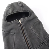Dark Grey Balaclava Zip Up Hoodie — dettaglio
