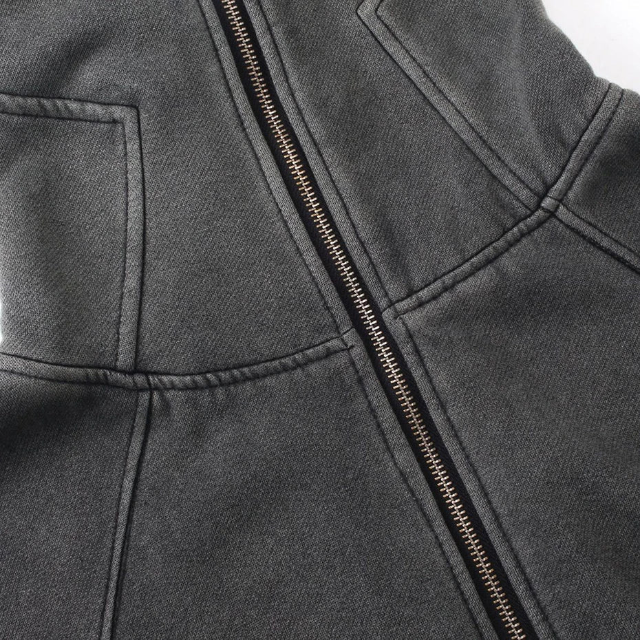 Dark Grey Balaclava Zip Up Hoodie — dettaglio della stampa