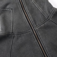 Dark Grey Balaclava Zip Up Hoodie — dettaglio della stampa