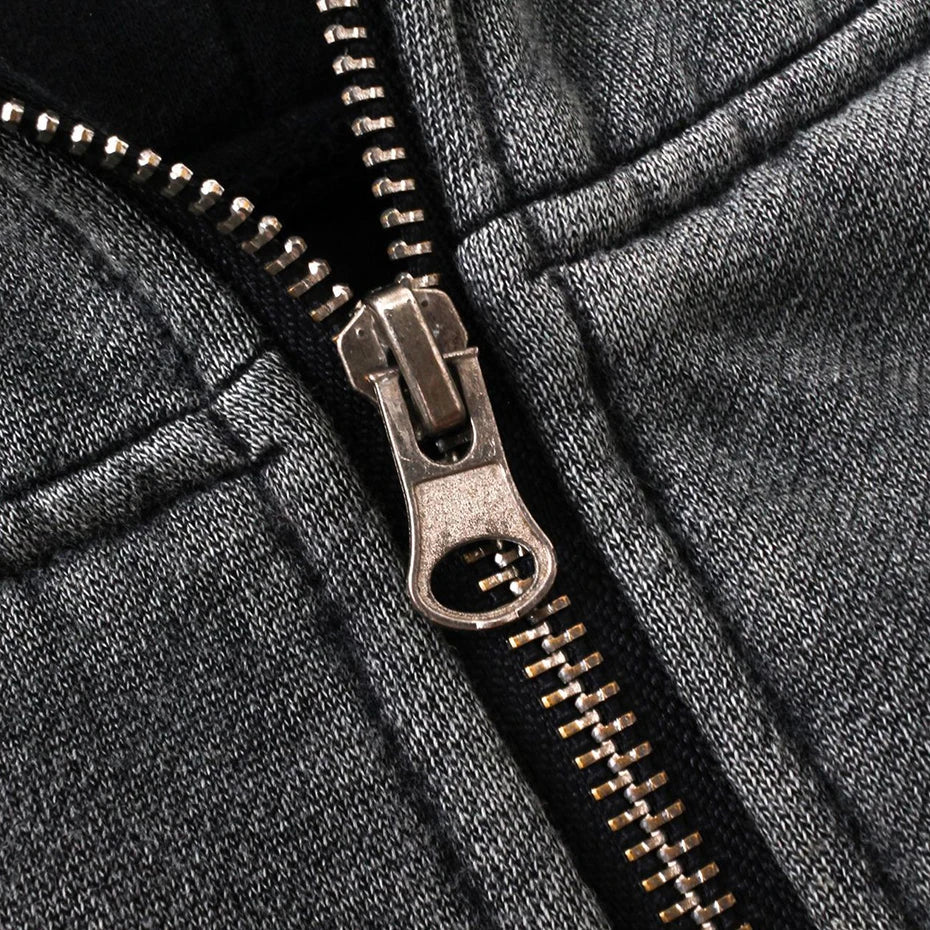 Dark Grey Balaclava Zip Up Hoodie — in alternativa