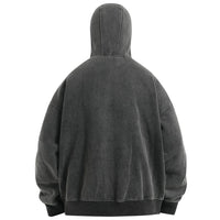 Dark Grey Balaclava Zip Up Hoodie — vista posteriore