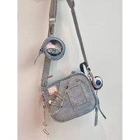 Denim Messenger Handbag — vista frontale