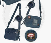 Denim Messenger Handbag — vista frontale