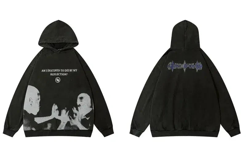 "Destined To Die By Reflection" Hoodie — vista frontale