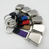 Detachable Mini Plane Safety Seatbelt Plane Belt Loop Keychain — dettaglio del tessuto