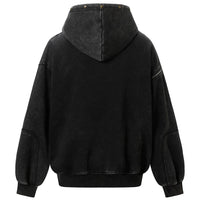 Diamond Rivet Patchwork Full Zip Up Hoodie — dettaglio della stampa