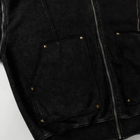 Diamond Rivet Patchwork Full Zip Up Hoodie — vista laterale