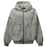 Y2K Diamond Rivet Patchwork Full Zip Up Hoodie