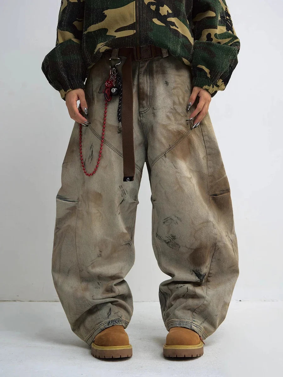 Dirty Wash Baggy Jeans — dettaglio