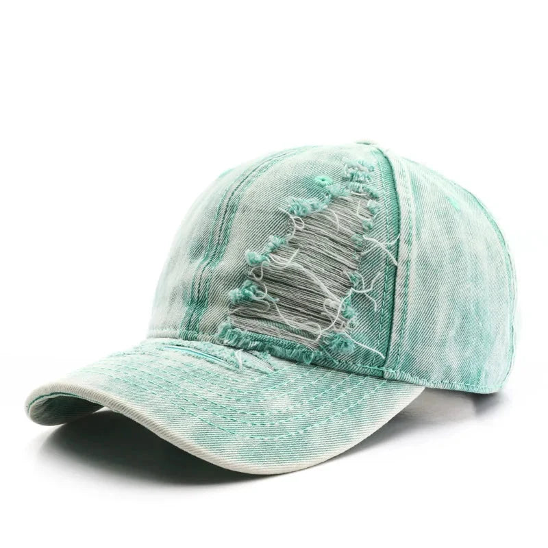 Distressed Baseball Cap — dettaglio della stampa