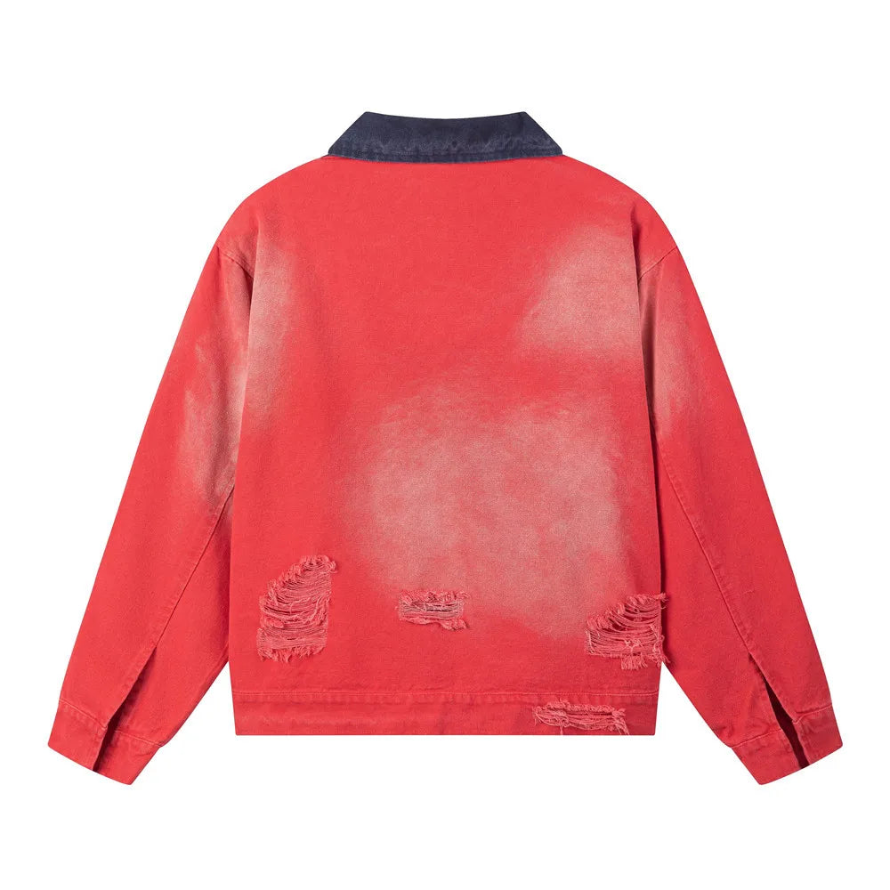 Distressed Cargo Workwear Jacket — dettaglio della stampa