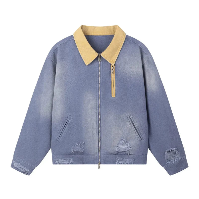Distressed Cargo Workwear Jacket — vista frontale
