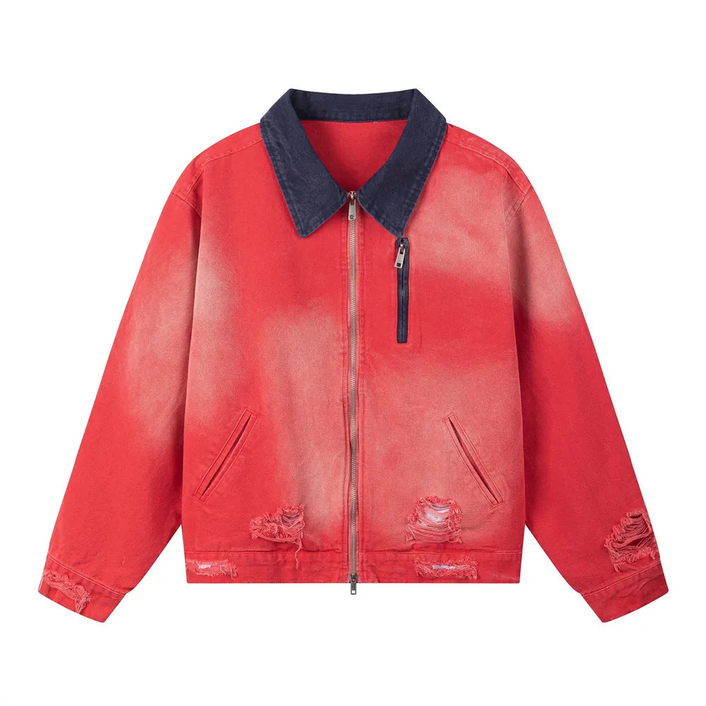 Distressed Cargo Workwear Jacket — vista posteriore
