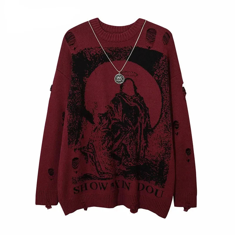 Distressed Priest Salvation Graphic Jumper — vista frontale