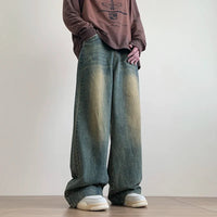 Distressed Vintage Straight Leg Jeans — vista posteriore