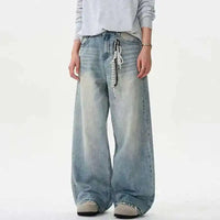 Distressed Wide Leg Baggy Jeans — dettaglio