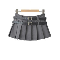 Double Belt Pleated Mini Skirt — dettaglio della stampa