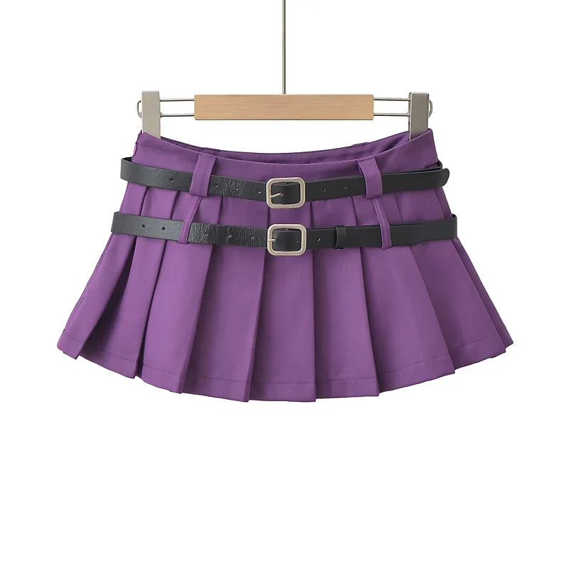 Double Belt Pleated Mini Skirt — in alternativa