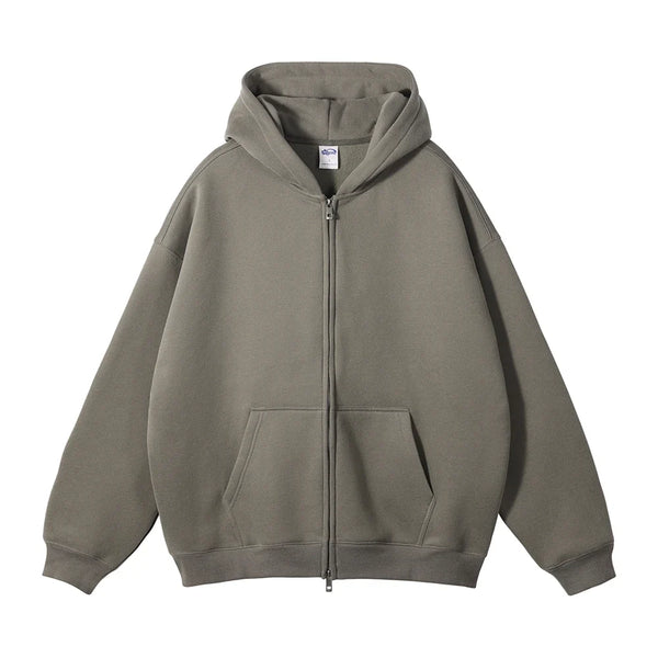 Y2K Double Headed Plain Zip Up Hoodie