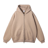 Double Headed Plain Zip Up Hoodie — vista frontale