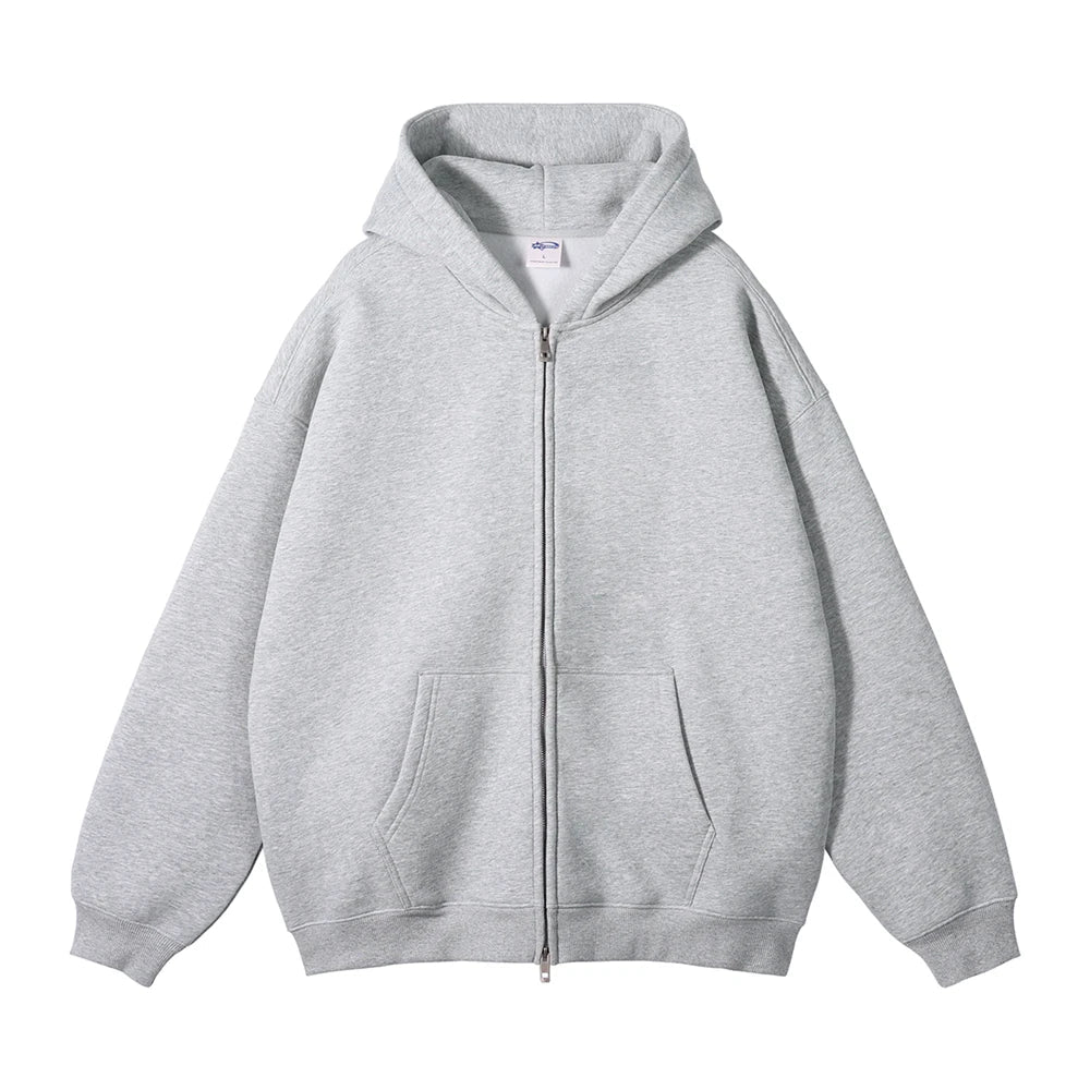 Double Headed Plain Zip Up Hoodie — dettaglio della stampa