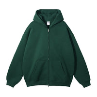 Double Headed Plain Zip Up Hoodie — vista frontale