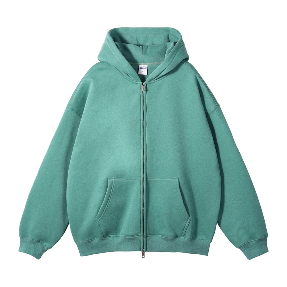 Double Headed Plain Zip Up Hoodie — dettaglio della stampa