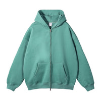 Double Headed Plain Zip Up Hoodie — dettaglio della stampa