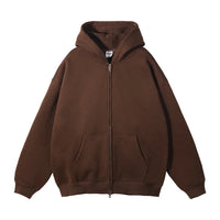 Double Headed Plain Zip Up Hoodie — vista completa