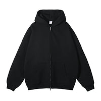 Double Headed Plain Zip Up Hoodie — vista posteriore