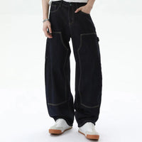 Double Knee Baggy Barrel Jeans — vista posteriore